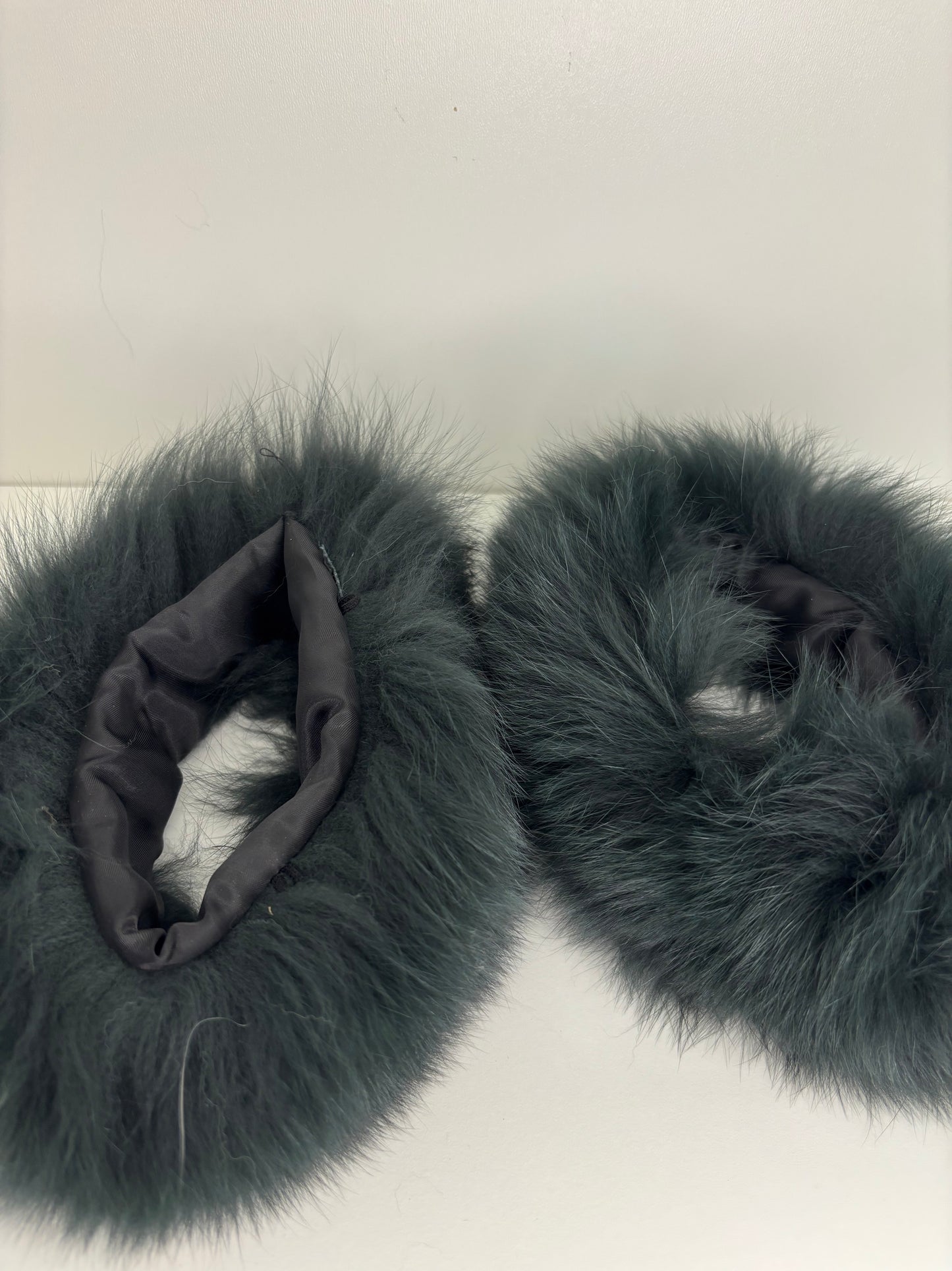 Dark Green Fox Fur Cuffs
