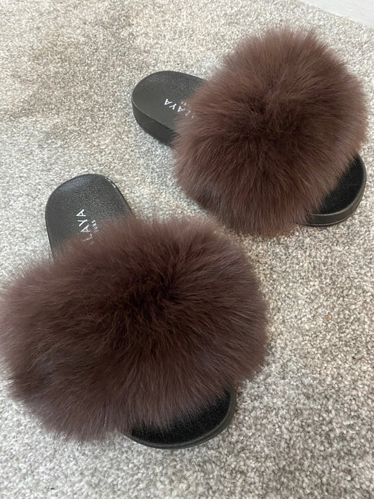 Brown Fur Sliders