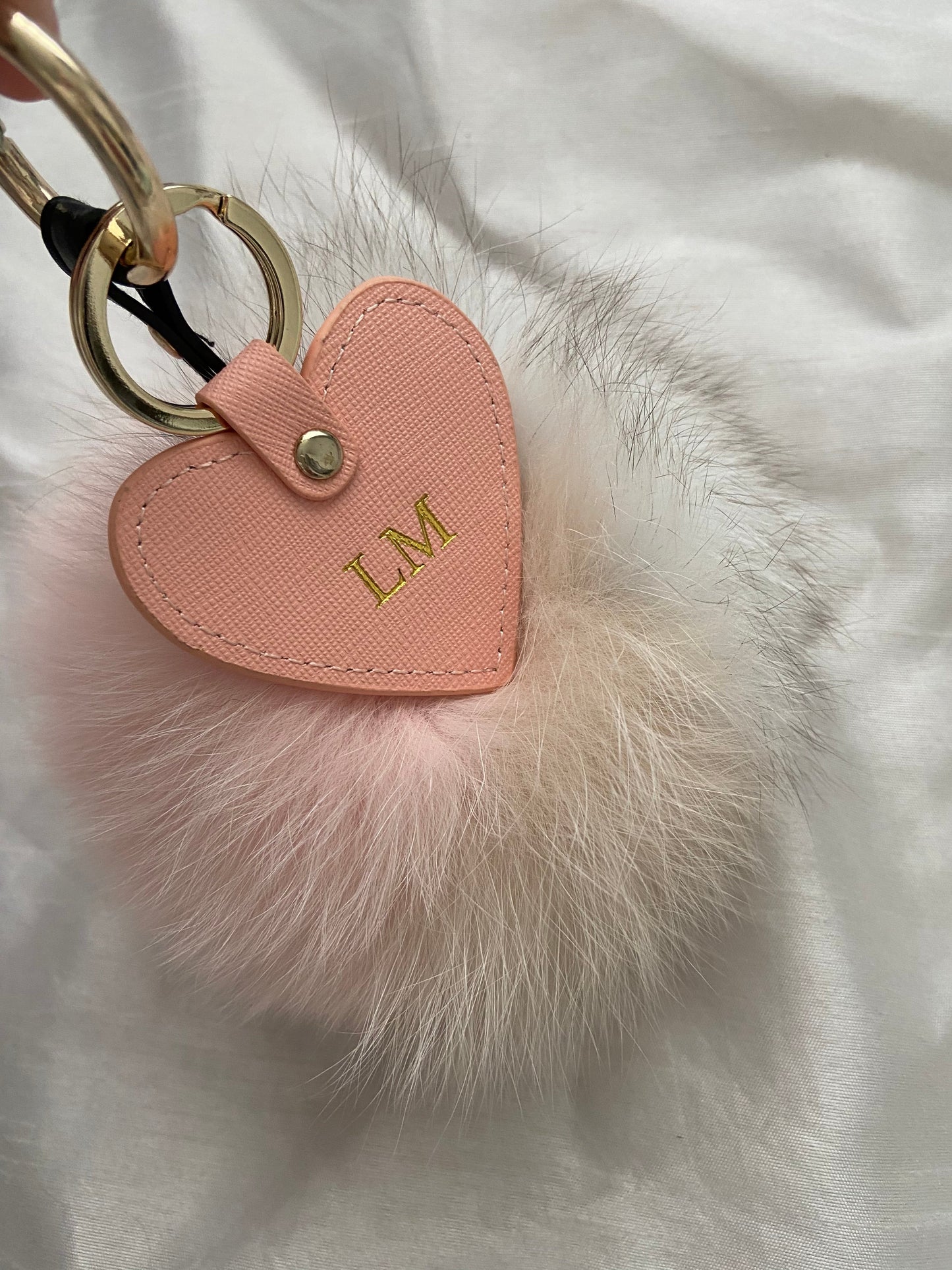 Personalised Leather Heart Keyring