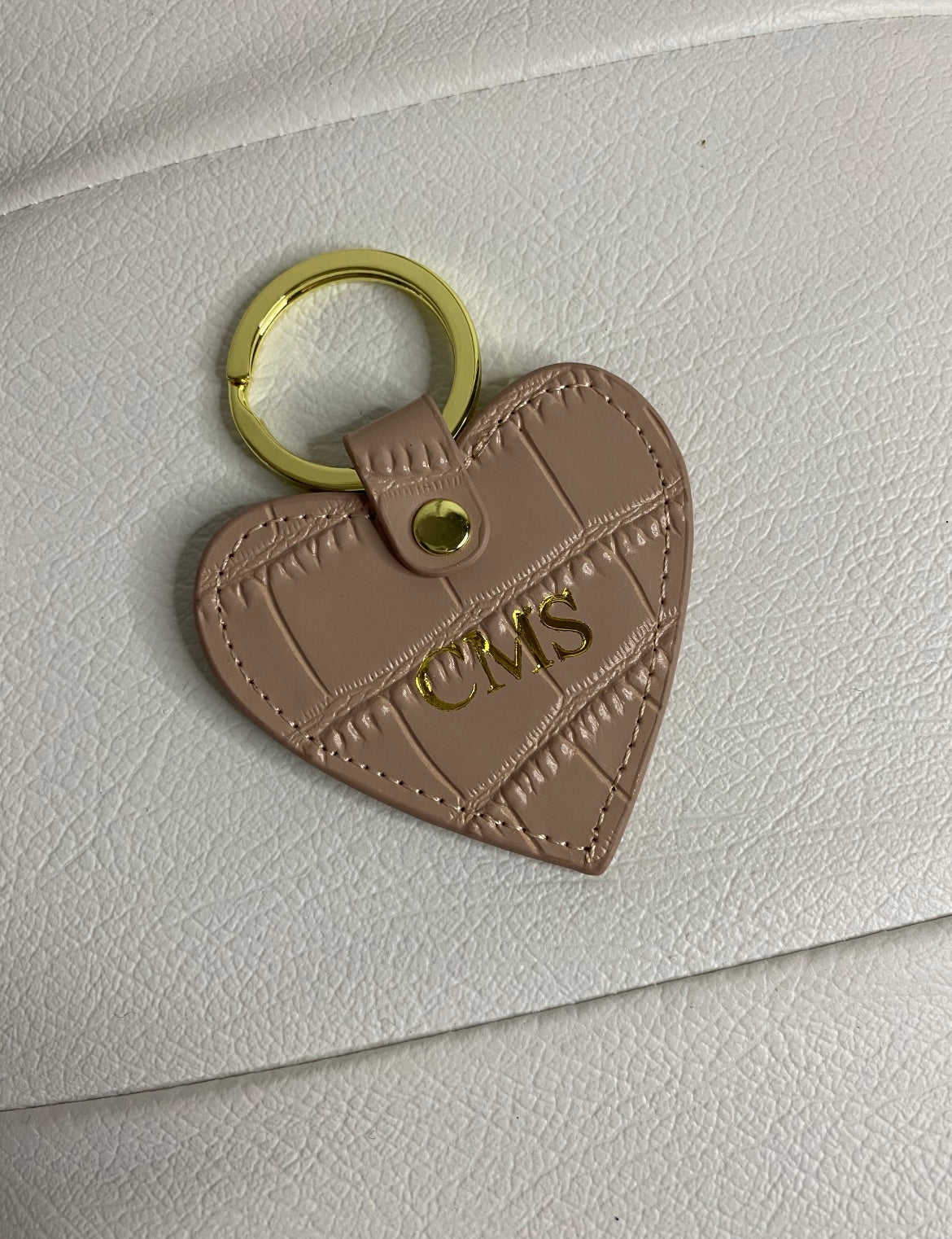Personalised Leather Heart Keyring