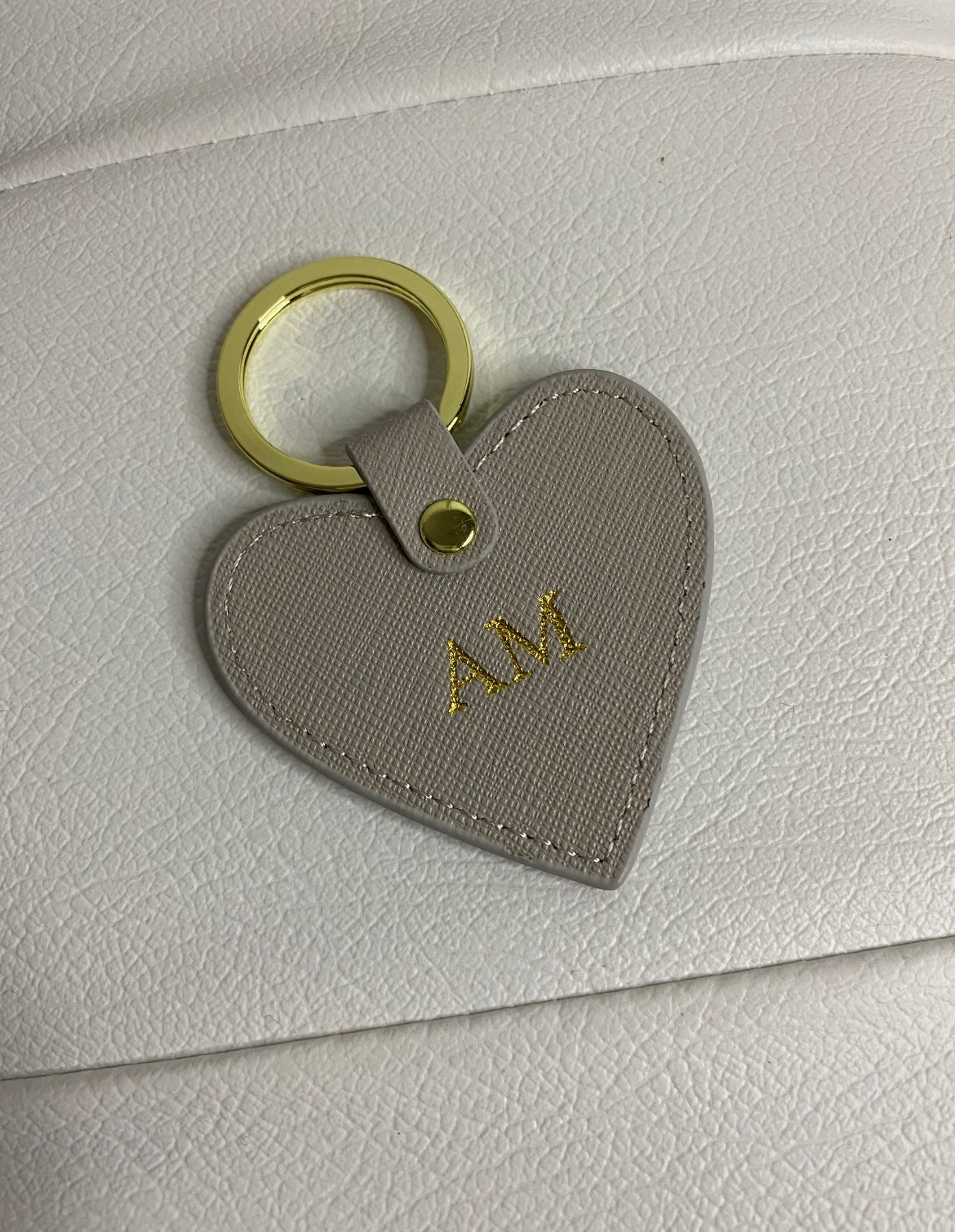 Personalised Leather Heart Keyring