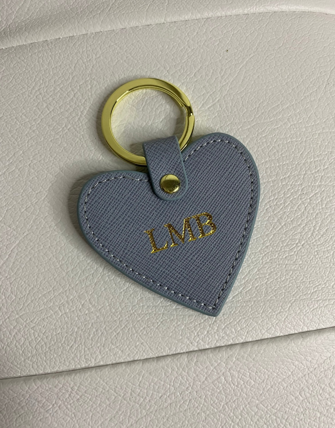 Personalised Leather Heart Keyring