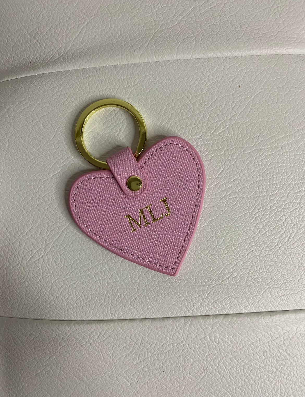 Personalised Leather Heart Keyring