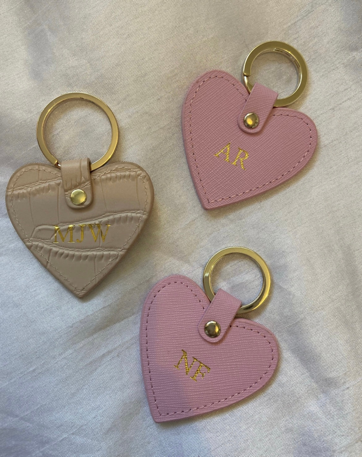 Personalised Leather Heart Keyring
