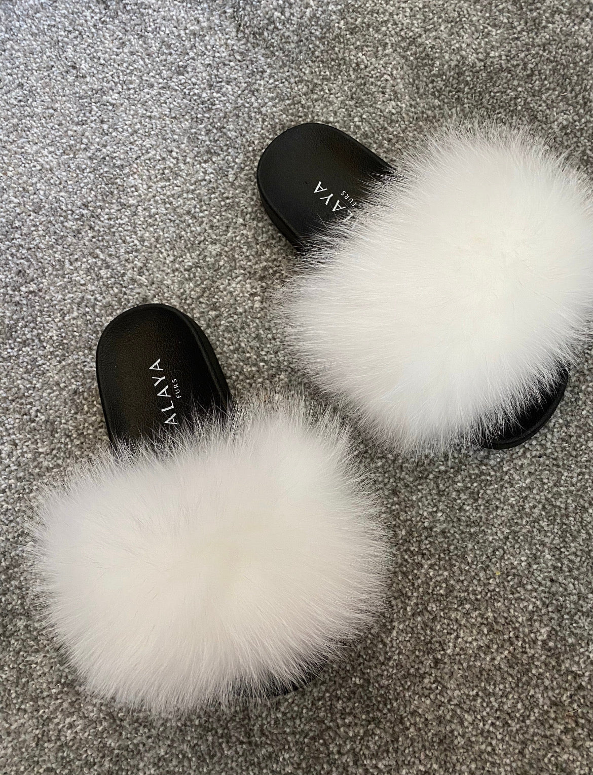 Pure White Fur Sliders