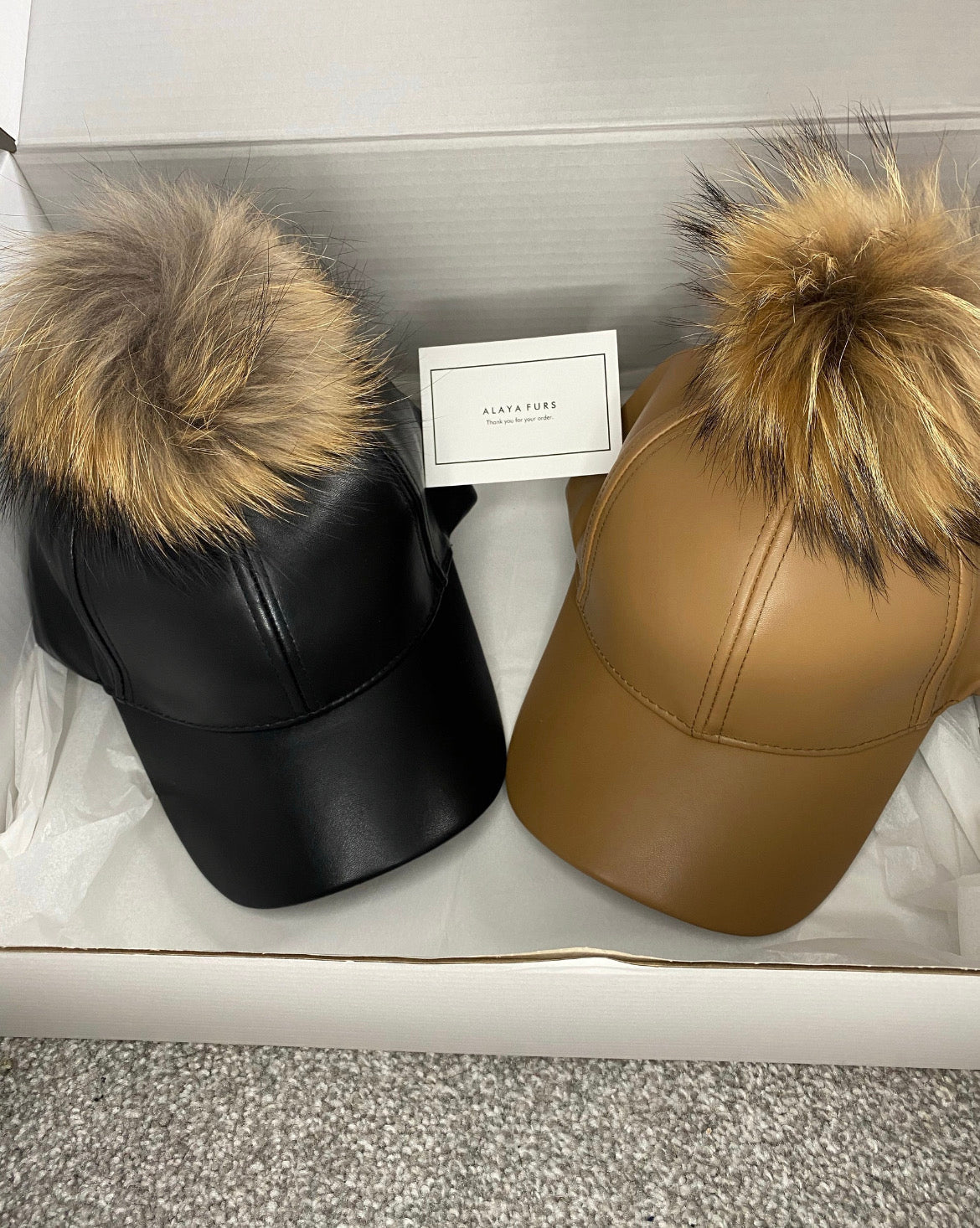 Fur Leather Cap
